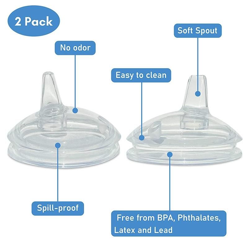 2pcs Sippy Spout Nipples for Baby and for Baby Easy To Clean Spill-Proof 7CM Diameter