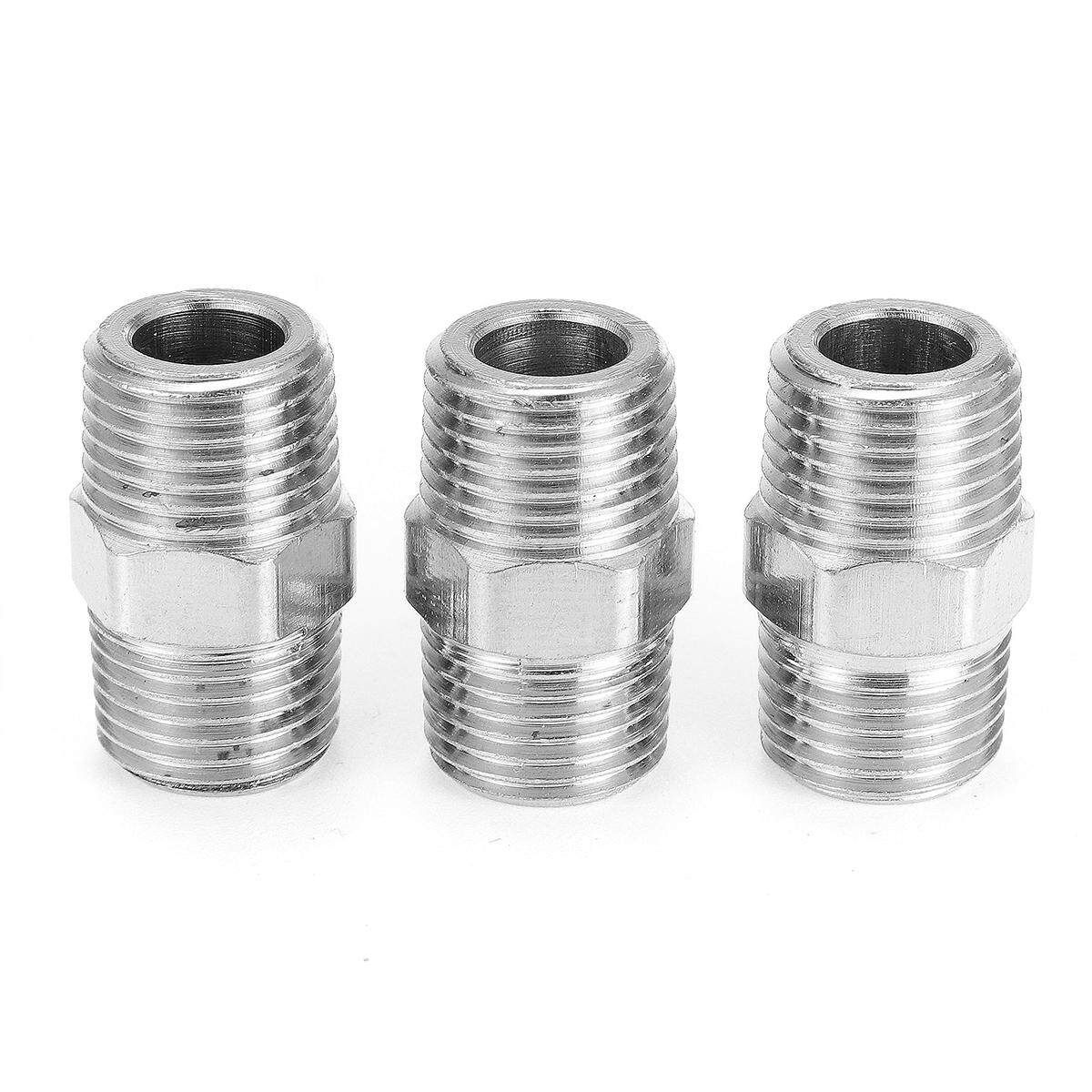 3 Pcs Paintball Air Hose Pipe Fitting Male 1/8" NPT Double Threads