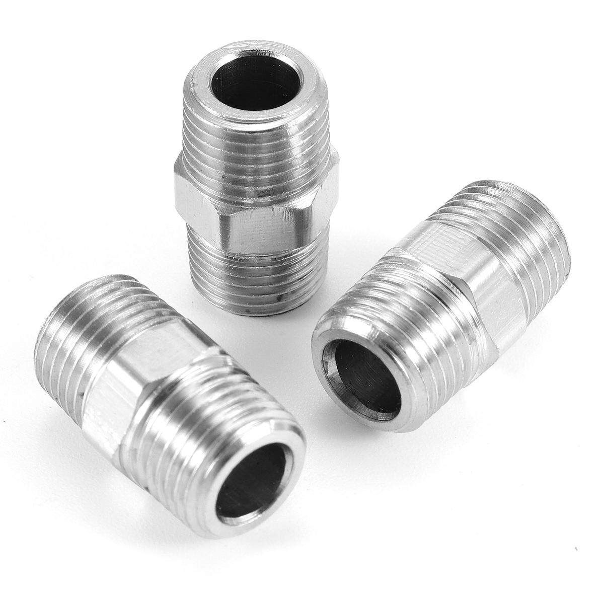 3 Pcs Paintball Air Hose Pipe Fitting Male 1/8" NPT Double Threads
