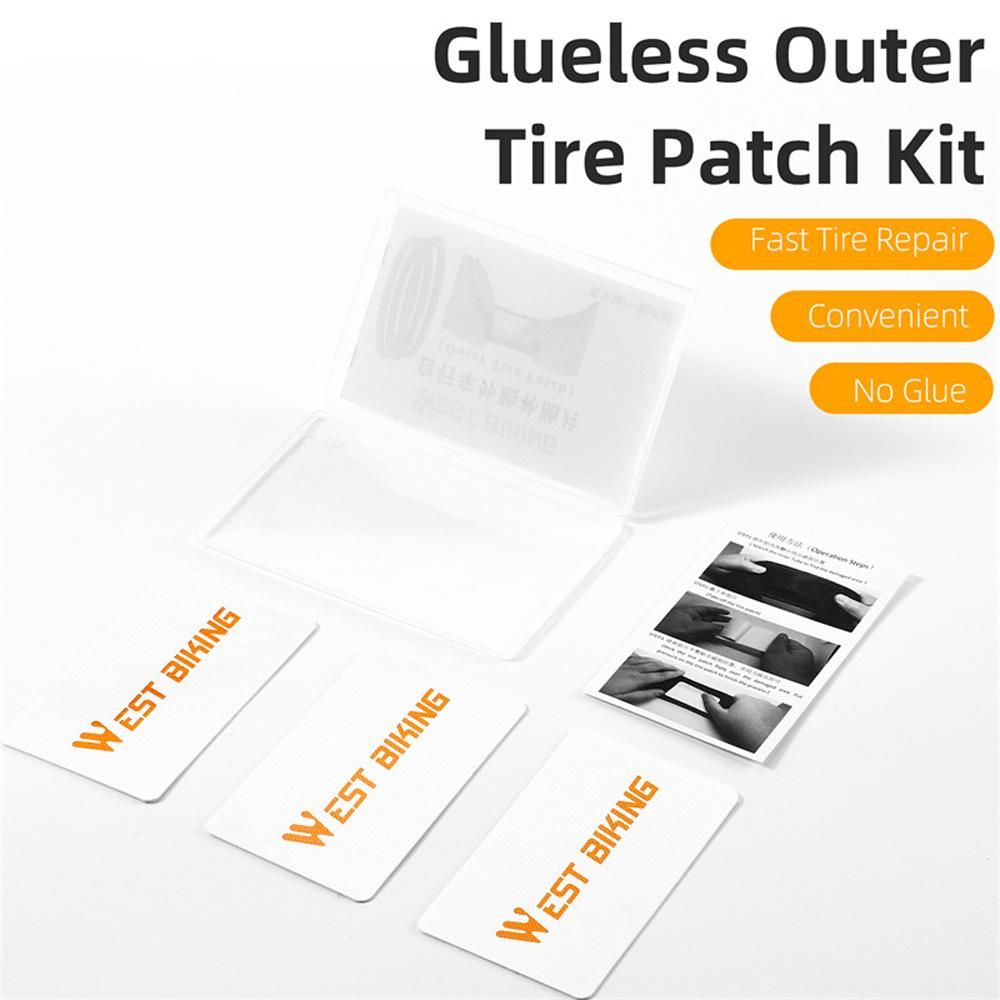 3Pcs Glueless Bike Tire Repairing Pads Kit Road Bike Cover Tire Puncture Repairing Tools Set Cycling Quick Tyre Patch Piece