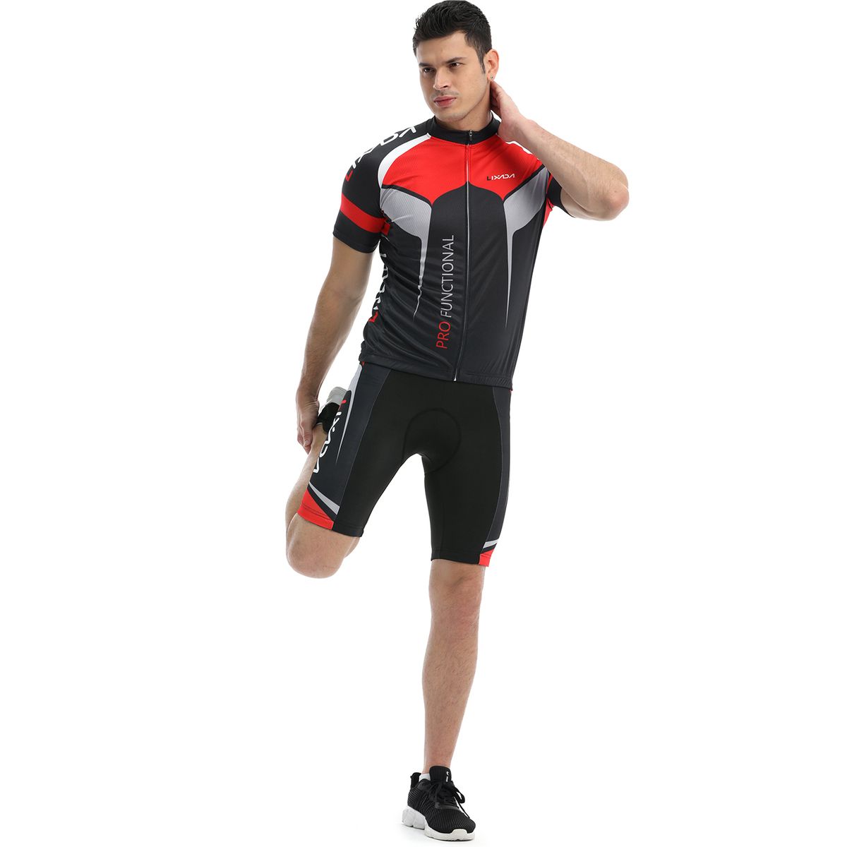 Men's Short Sleeve Cycling Jersey Padded Bib Short Set