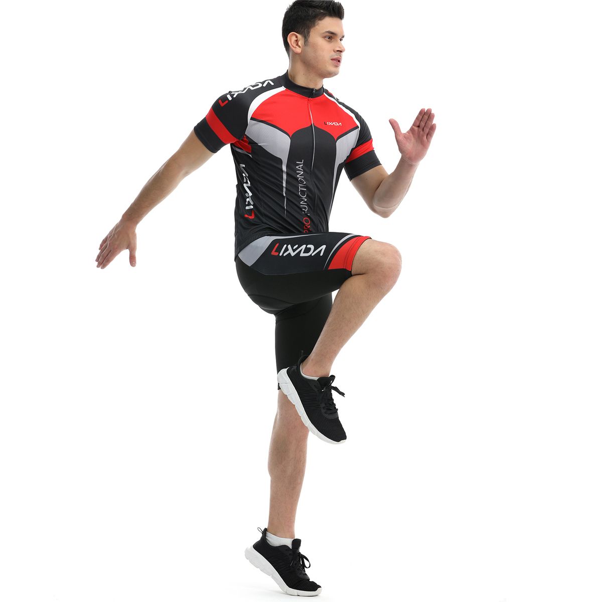 Men's Short Sleeve Cycling Jersey Padded Bib Short Set