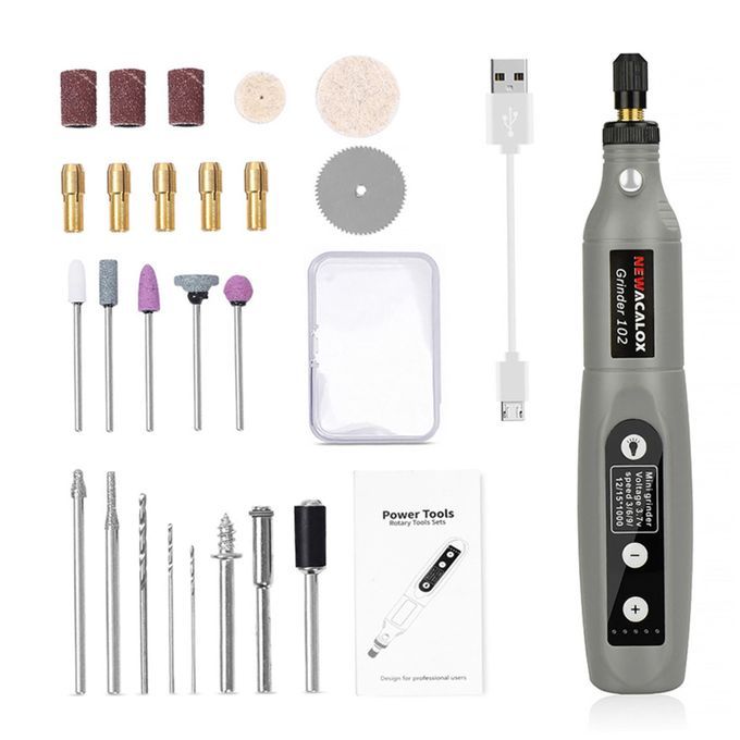 Pen Multi-Purpose USB Charging Rotary Tool For Glass Grey