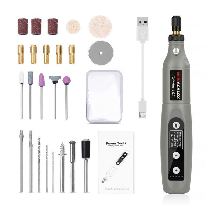 Pen Multi-Purpose USB Charging Rotary Tool For Glass Grey
