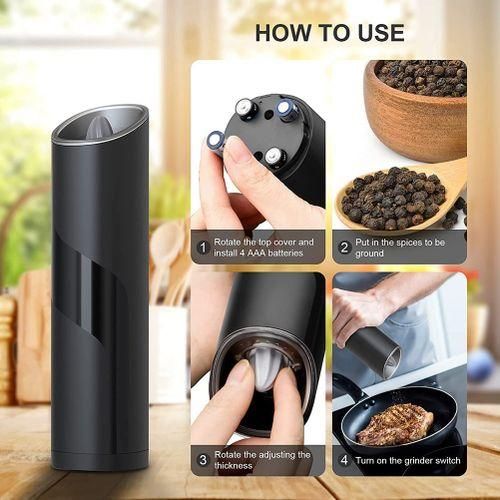 Electric Salt And Pepper Grinder Set, Gravity
