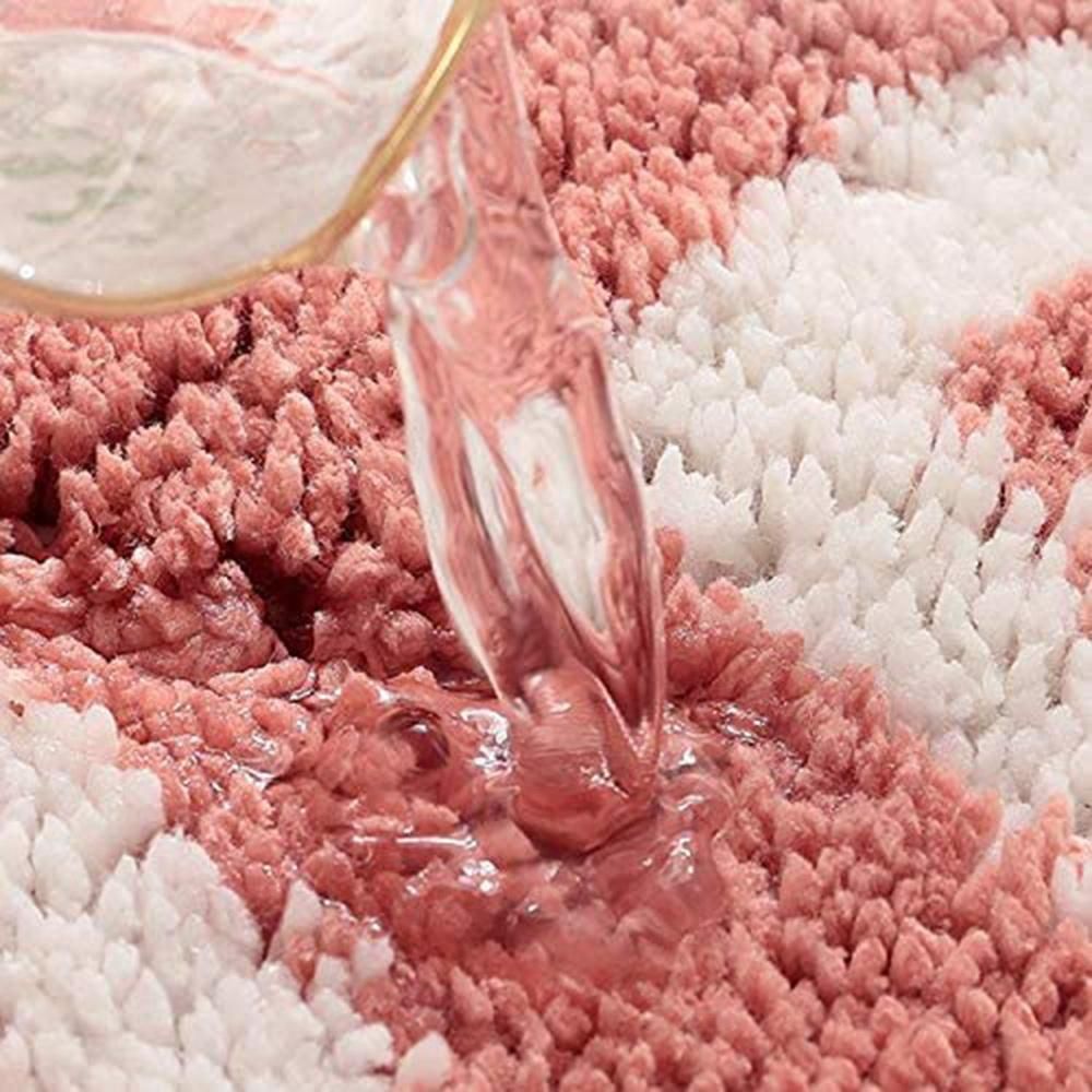 Cartoon Peach Flocking Carpet Floor Mat,for Home&Bathroom Door,Bathroom Non-Slip Mat,Absorbent Foot Mat,55X63cm