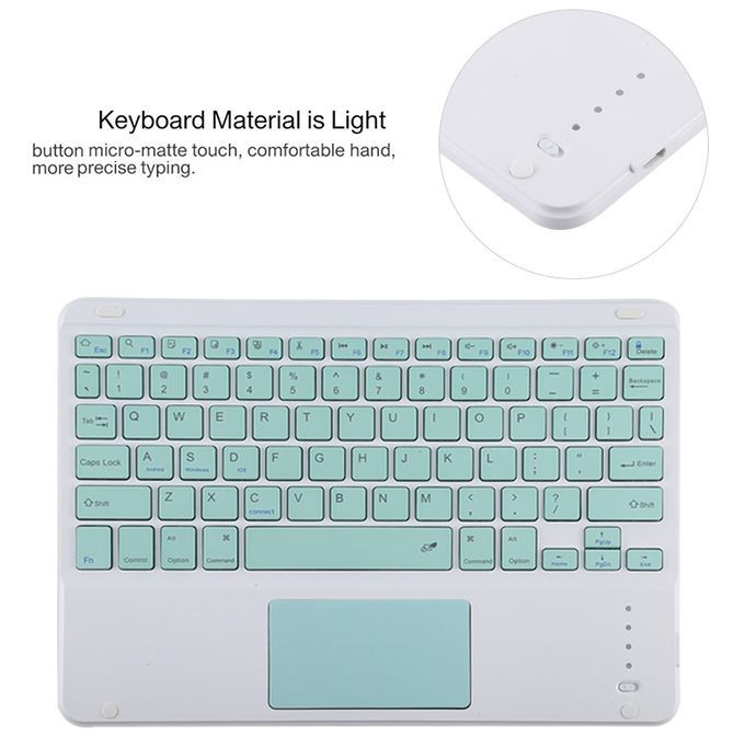 TG11BC Detachable Bluetooth Green Keyboard Microfiber Leather Protective Case For IPad Pro 11 Inch (2020), With Touchpad & Pen Slot & Holder (Pink)