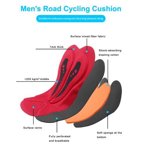 Padded MTB Road Bike Tights With 2-Pockets Breathable Cycling Long Leggings Bib Cycling Pants