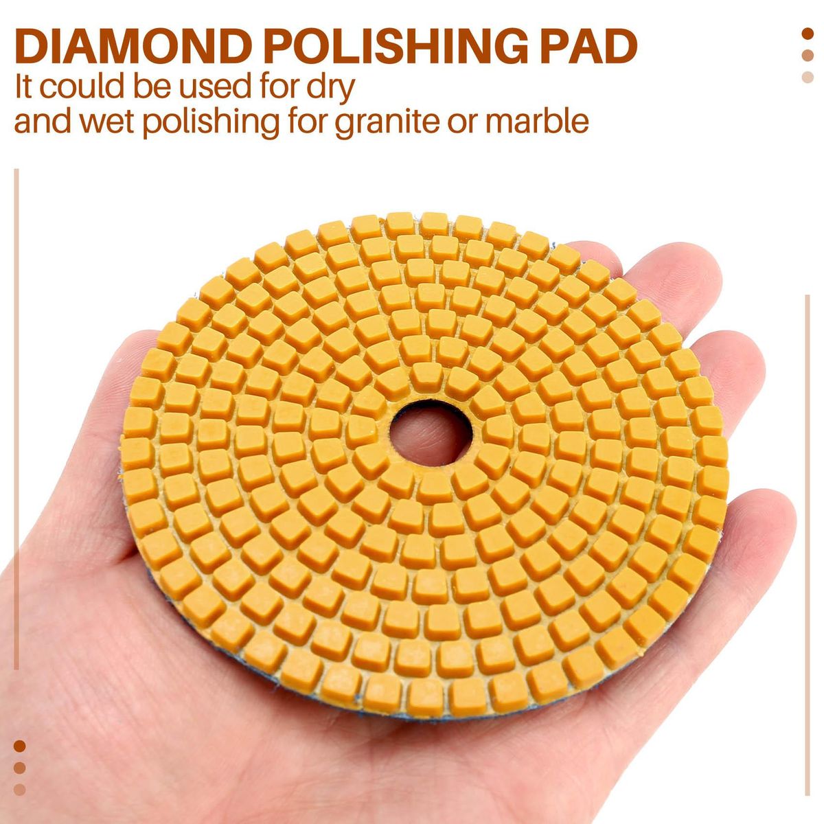 3 Pieces 100Mm Diamond Flexible Wet & Dry Polishing Pads 3 Step Floor Polish For  Tile