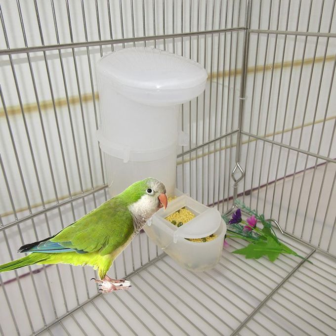 Bird Feeder Automatic Food Water Feeding Drinker Parrot Clip Dispenser