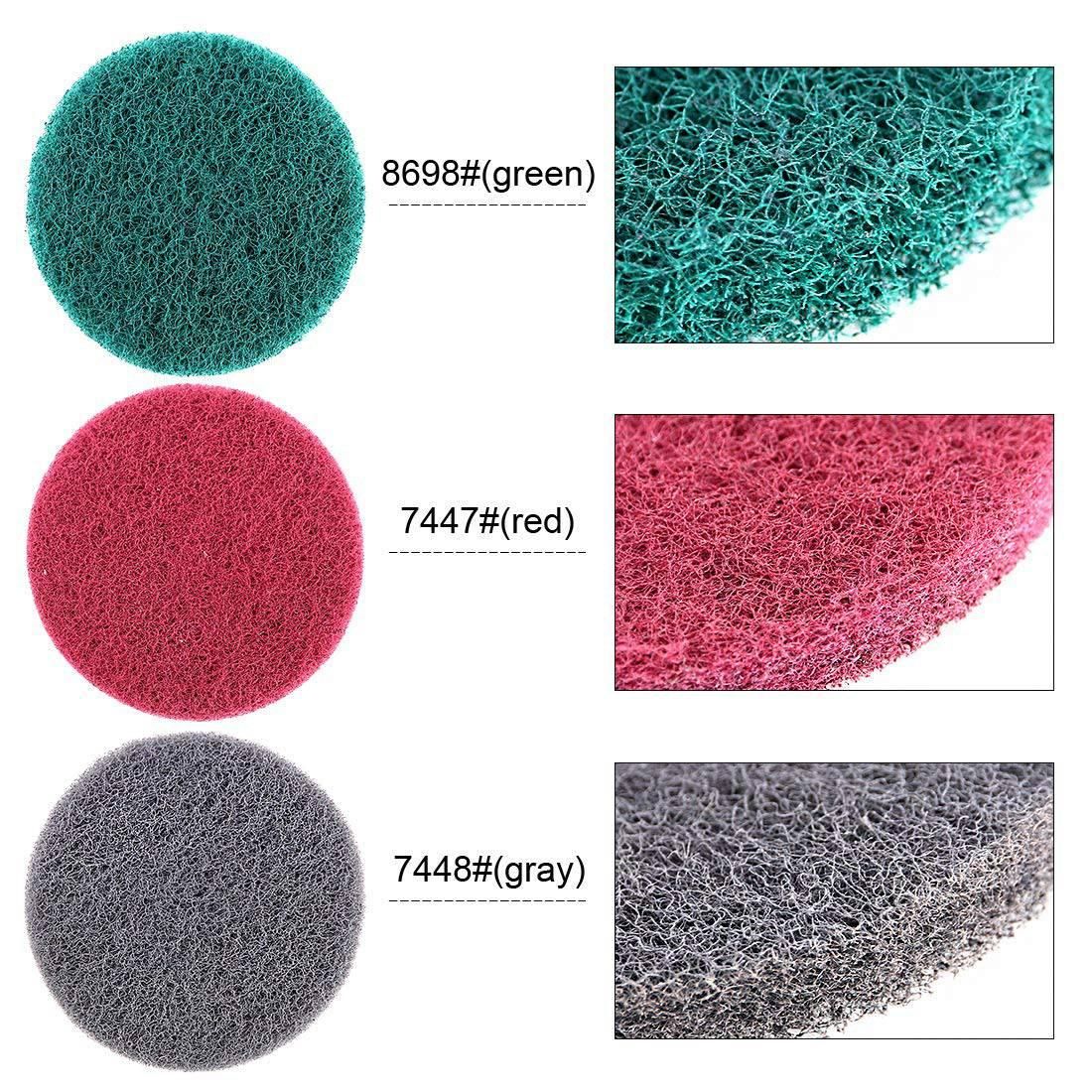 16Pcs 5Inch 3 Different Color Scrubbing Pads Drill Powered B