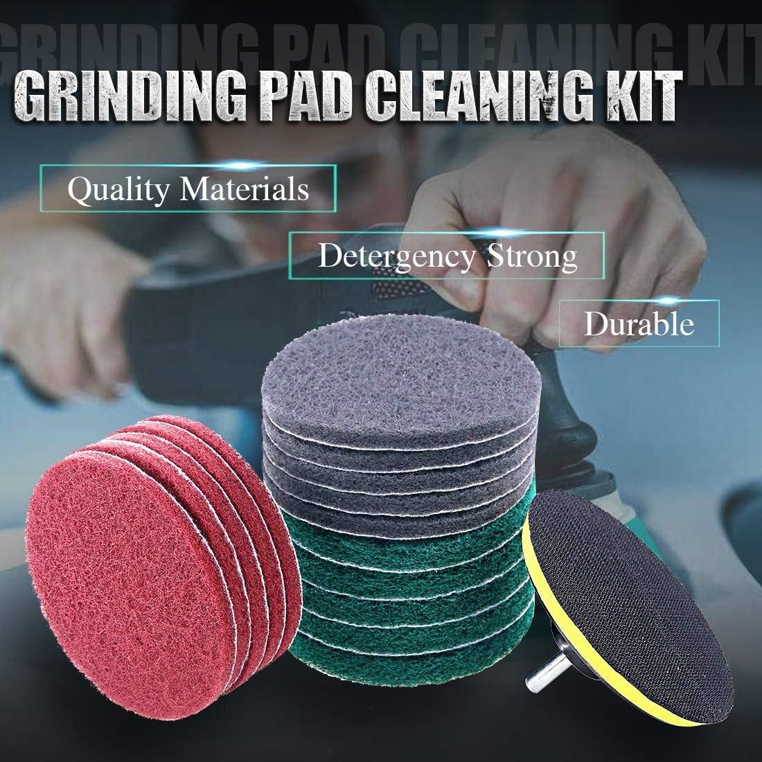 16Pcs 5Inch 3 Different Color Scrubbing Pads Drill Powered B