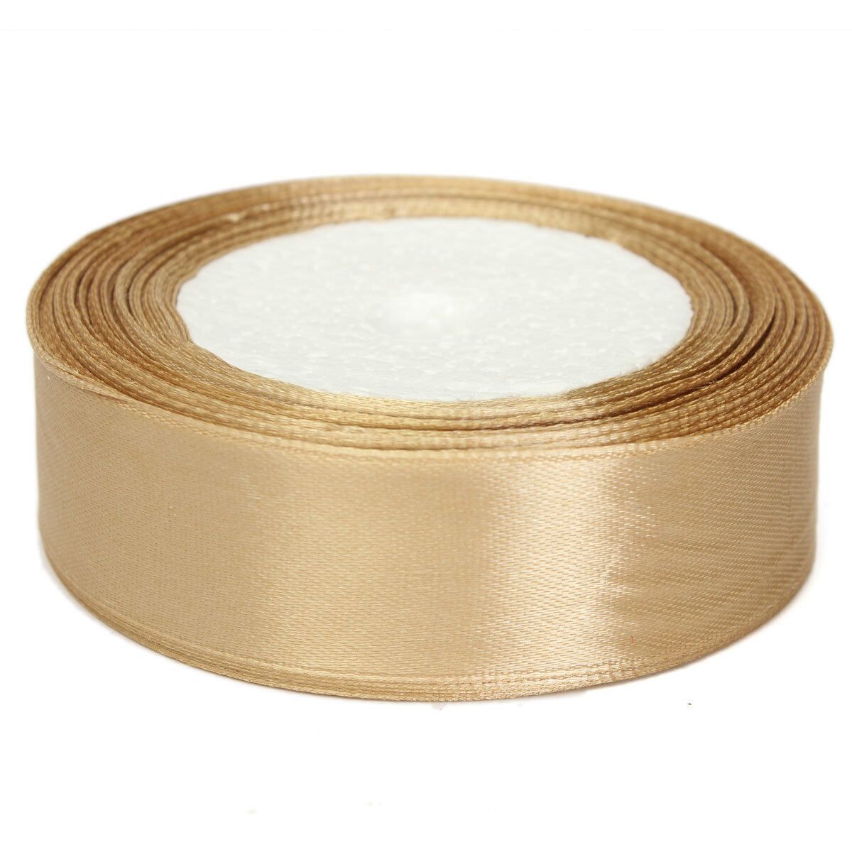 25 Yard Roll Of 25mm Satin Ribbon (Brown) 104#Gold