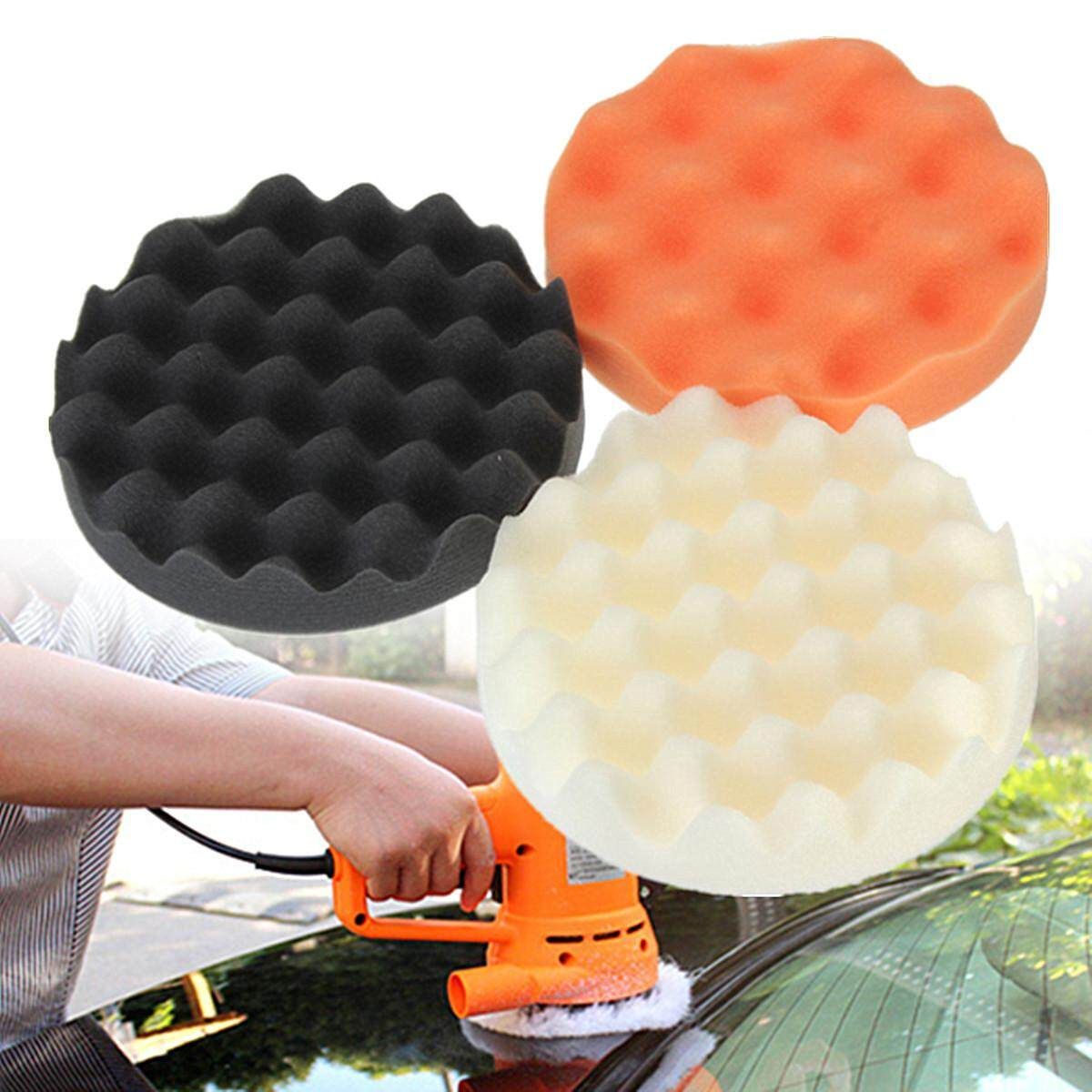 3Pcs 6 Inch Waffle Foam Buffing Polishing Pad 150mm X 25mm For Car Auto Polisher