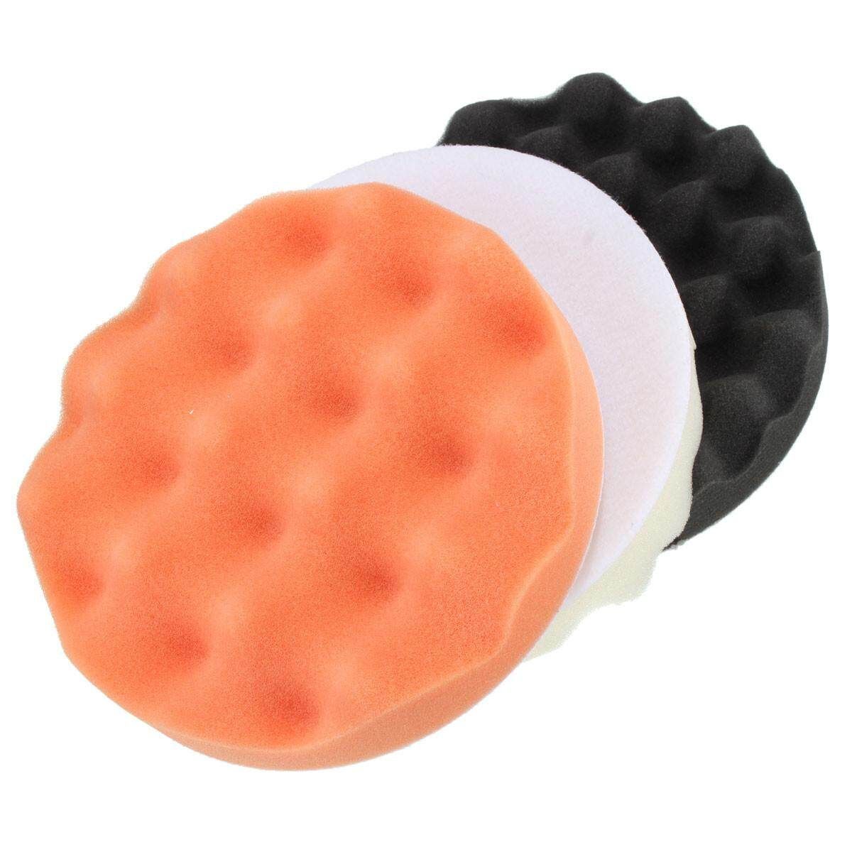 3Pcs 6 Inch Waffle Foam Buffing Polishing Pad 150mm X 25mm For Car Auto Polisher