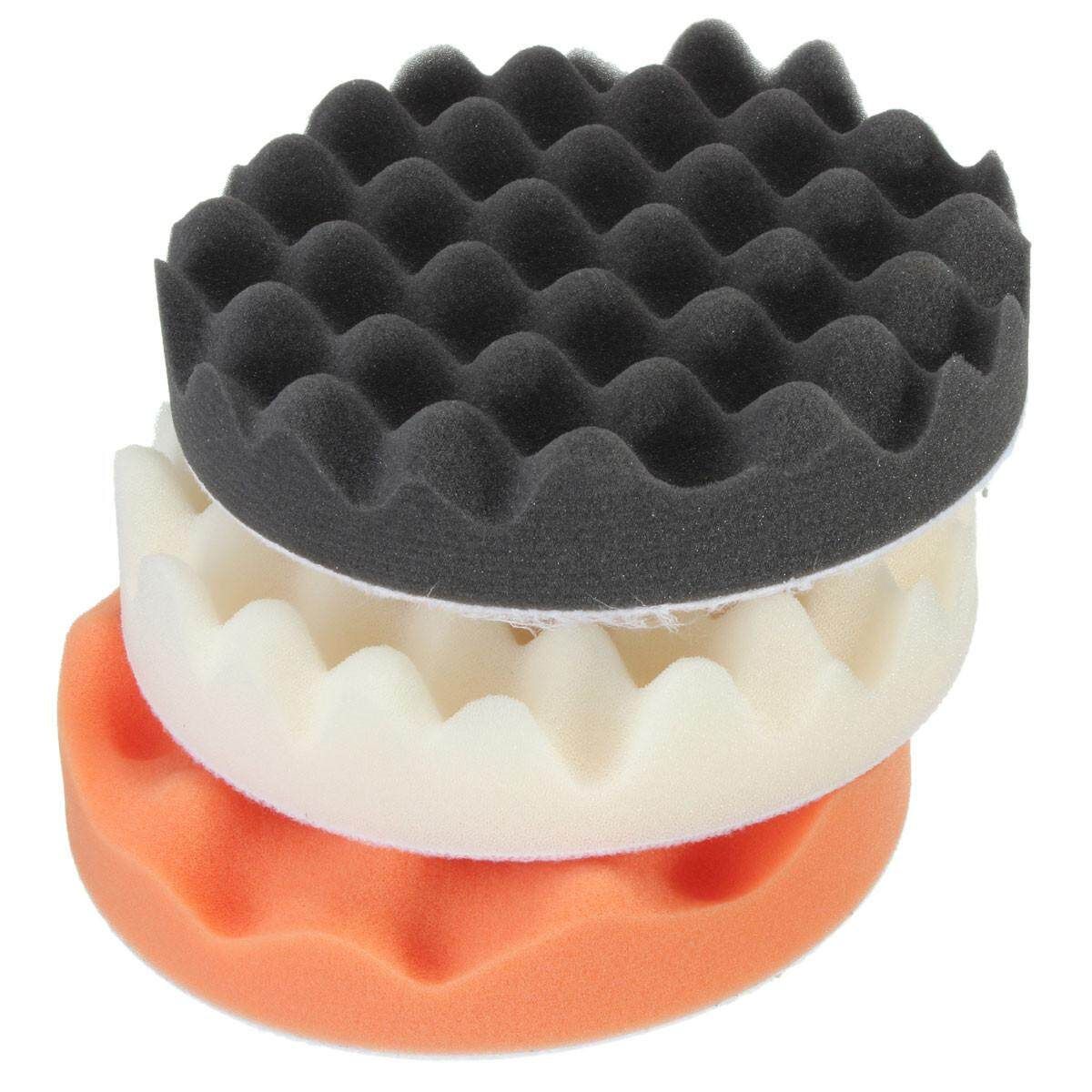 3Pcs 6 Inch Waffle Foam Buffing Polishing Pad 150mm X 25mm For Car Auto Polisher