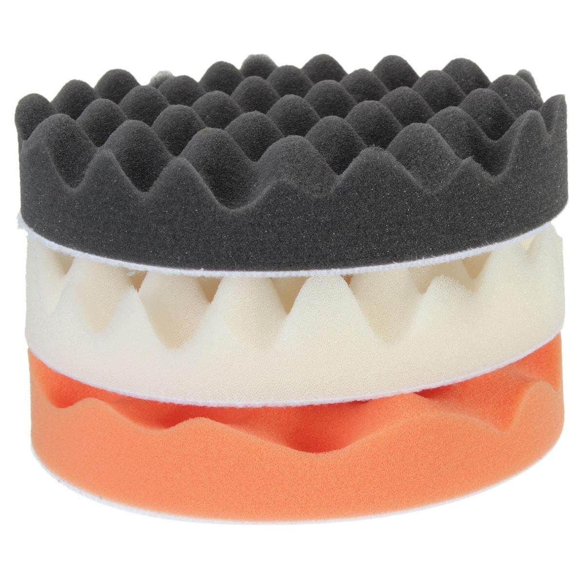 3Pcs 6 Inch Waffle Foam Buffing Polishing Pad 150mm X 25mm For Car Auto Polisher