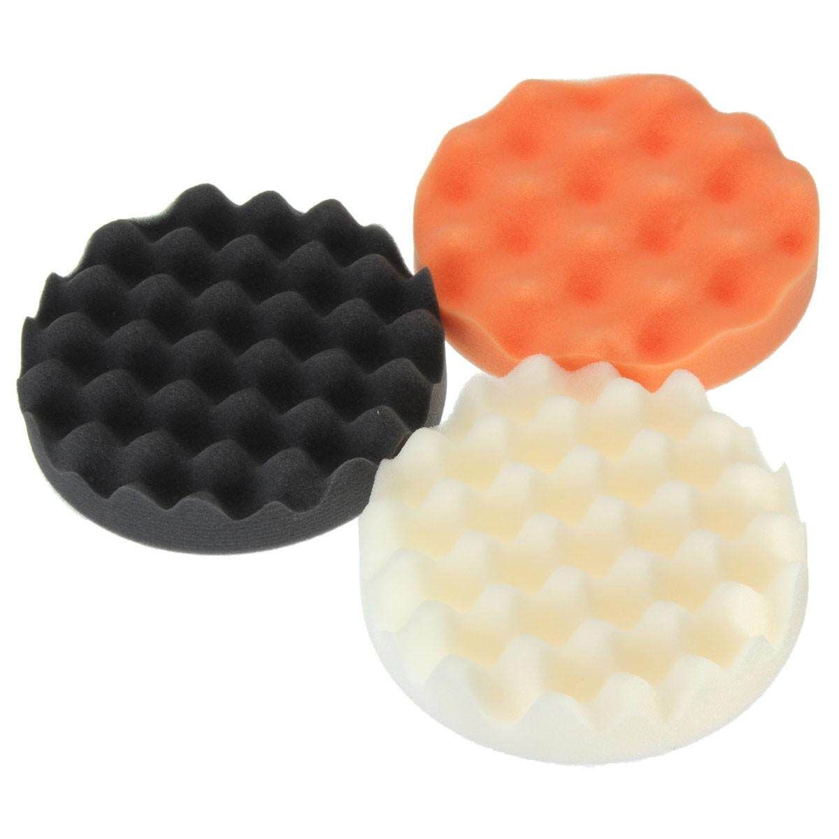 3Pcs 6 Inch Waffle Foam Buffing Polishing Pad 150mm X 25mm For Car Auto Polisher