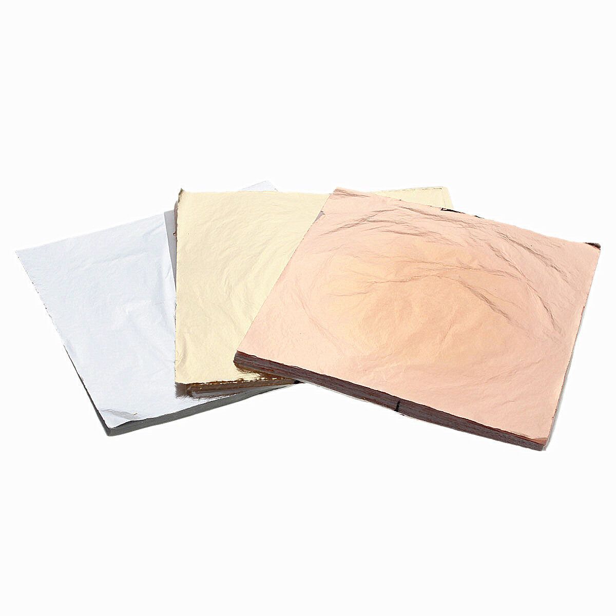 300 Sheets 14x14cm Gold+Silver+Copper Leaf Gilding Art Craft DIY