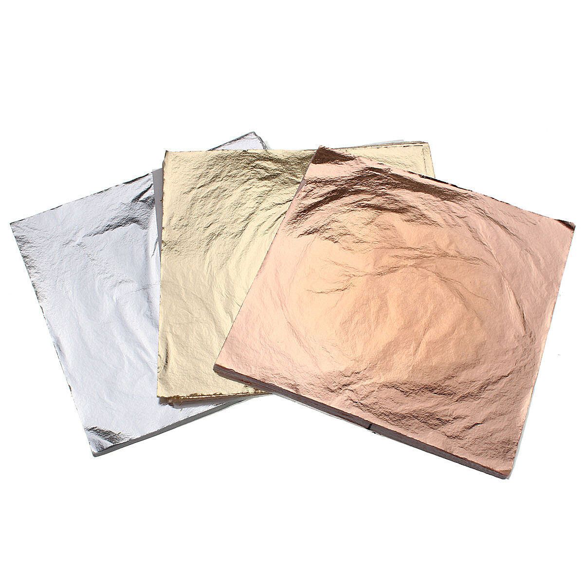300 Sheets 14x14cm Gold+Silver+Copper Leaf Gilding Art Craft DIY