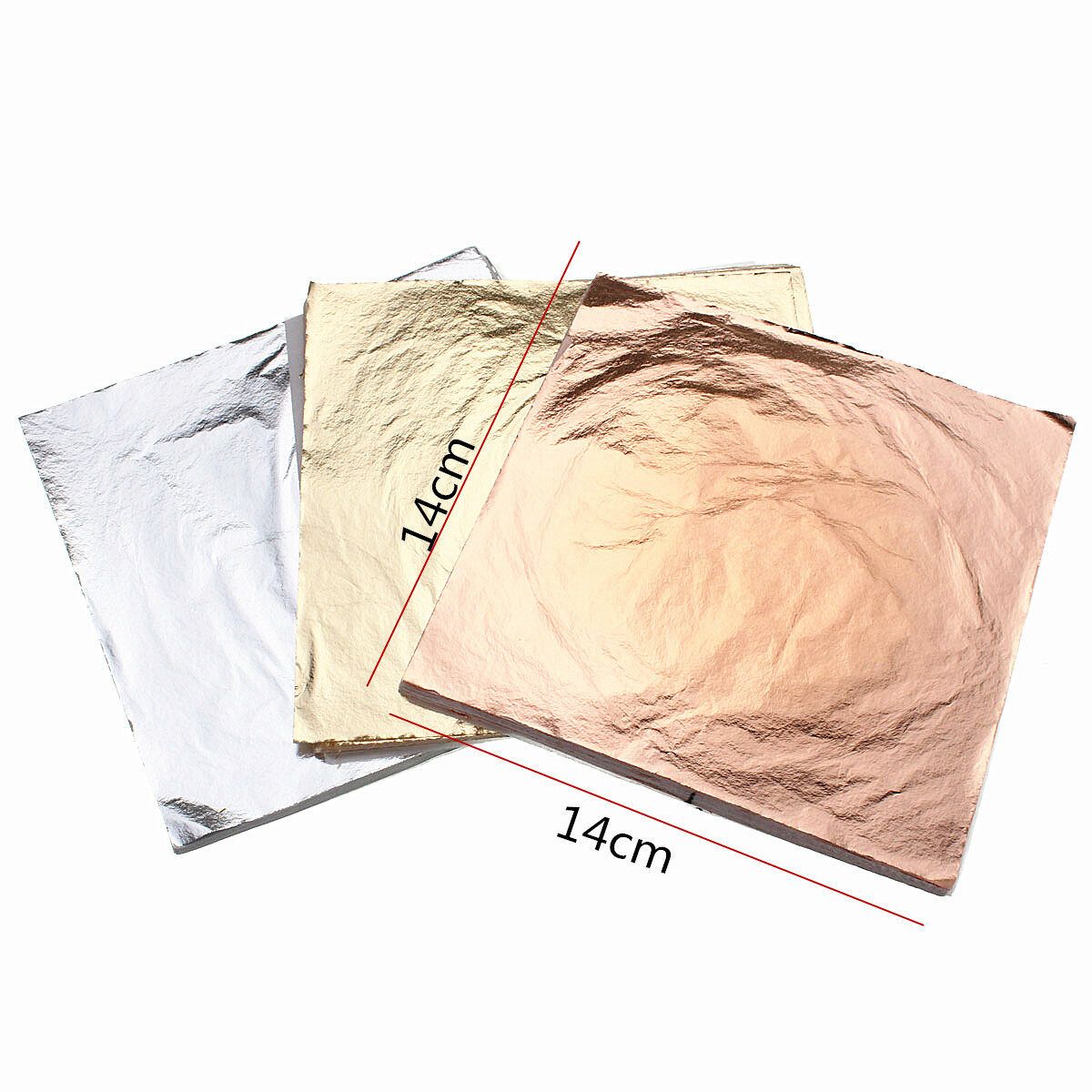 300 Sheets 14x14cm Gold+Silver+Copper Leaf Gilding Art Craft DIY