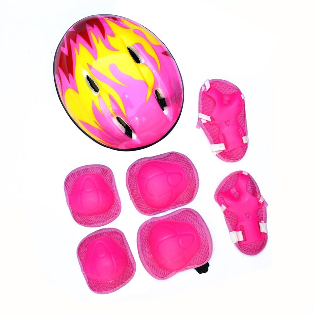7pcs/set Kids Cycling Protective Gear Bicycle Helmet Knee