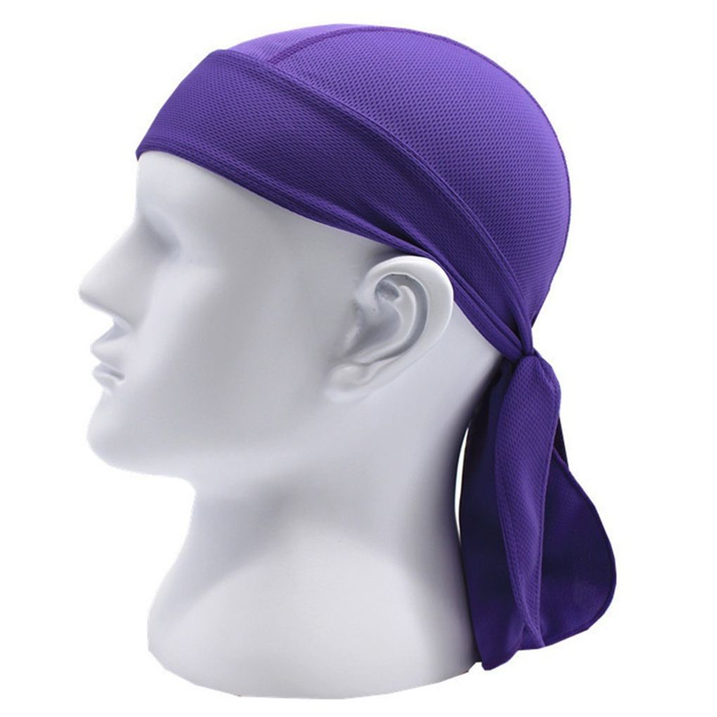 Men Women Cycling Pirate Cap Outdoor Sport Bandanas Pure Color Motor Cycle Head Scarf Ciclismo Hiking Running Headscarf Headwear-Mens Cap Purple