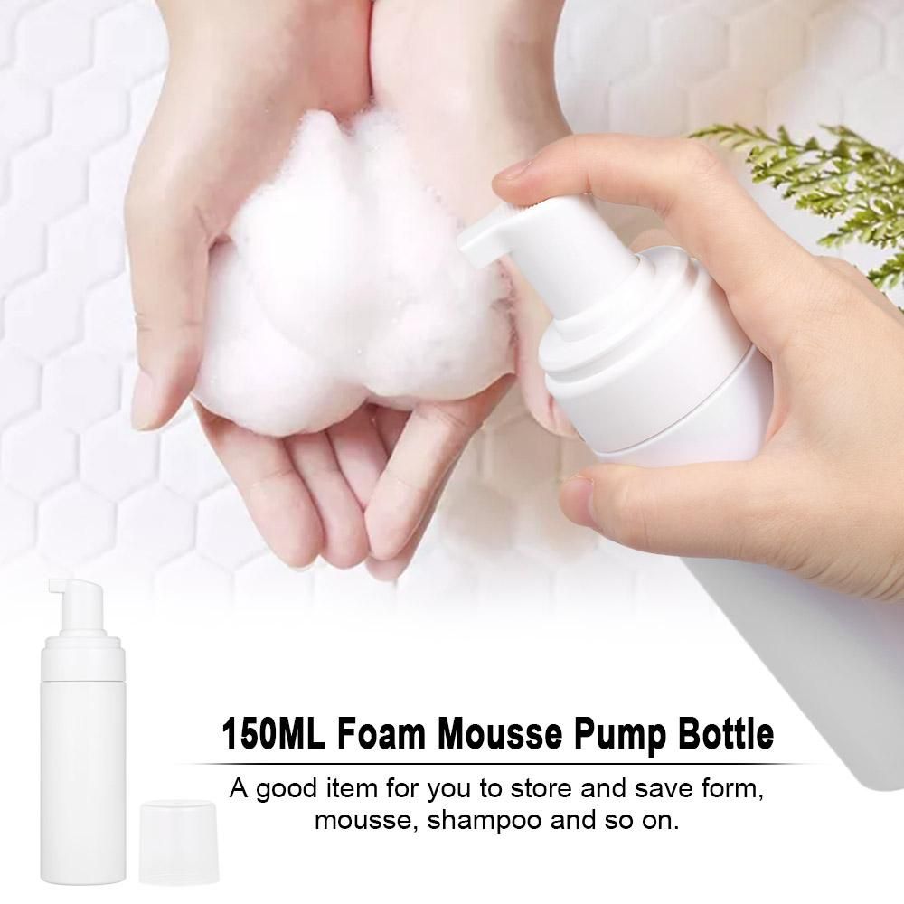 1pc 150ML(5.2oz) Foam Bottle Mousse Soap Foaming Pump Bottle Plastic White Empty Refillable Portable Travel