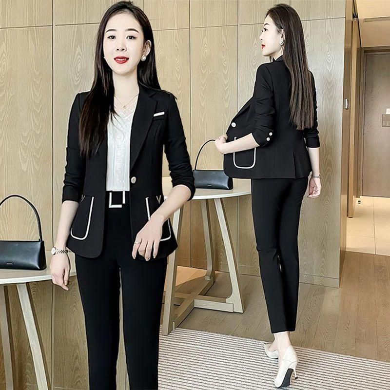 Large Size Women's Clothing High Sense Business Suit Coat Spring and Autumn 2023 New Fashion Temperament Elegant Small Tailored Suit Top