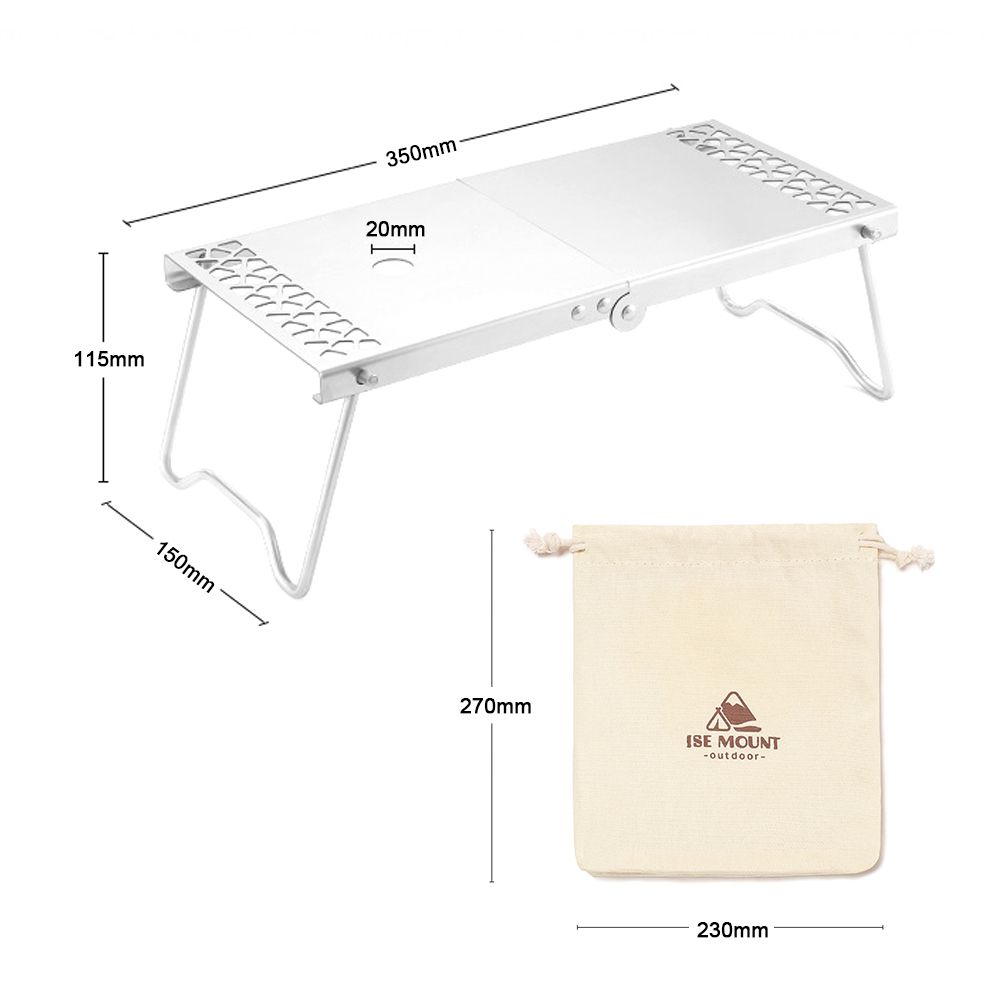 Stainless Steel Outdoor Camping Table Lightweight Folding