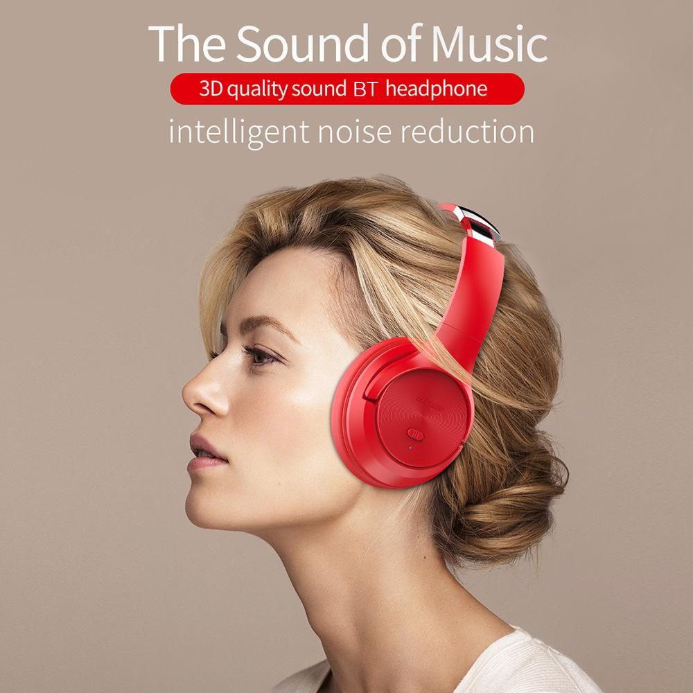 ZEALOT B36 Red Bluetooth Headset earphone Wireless Headphones Stereo Foldable Sport Earphone Microphone headset Handfree,FM and support SD card with mic with microphone Deep bass.