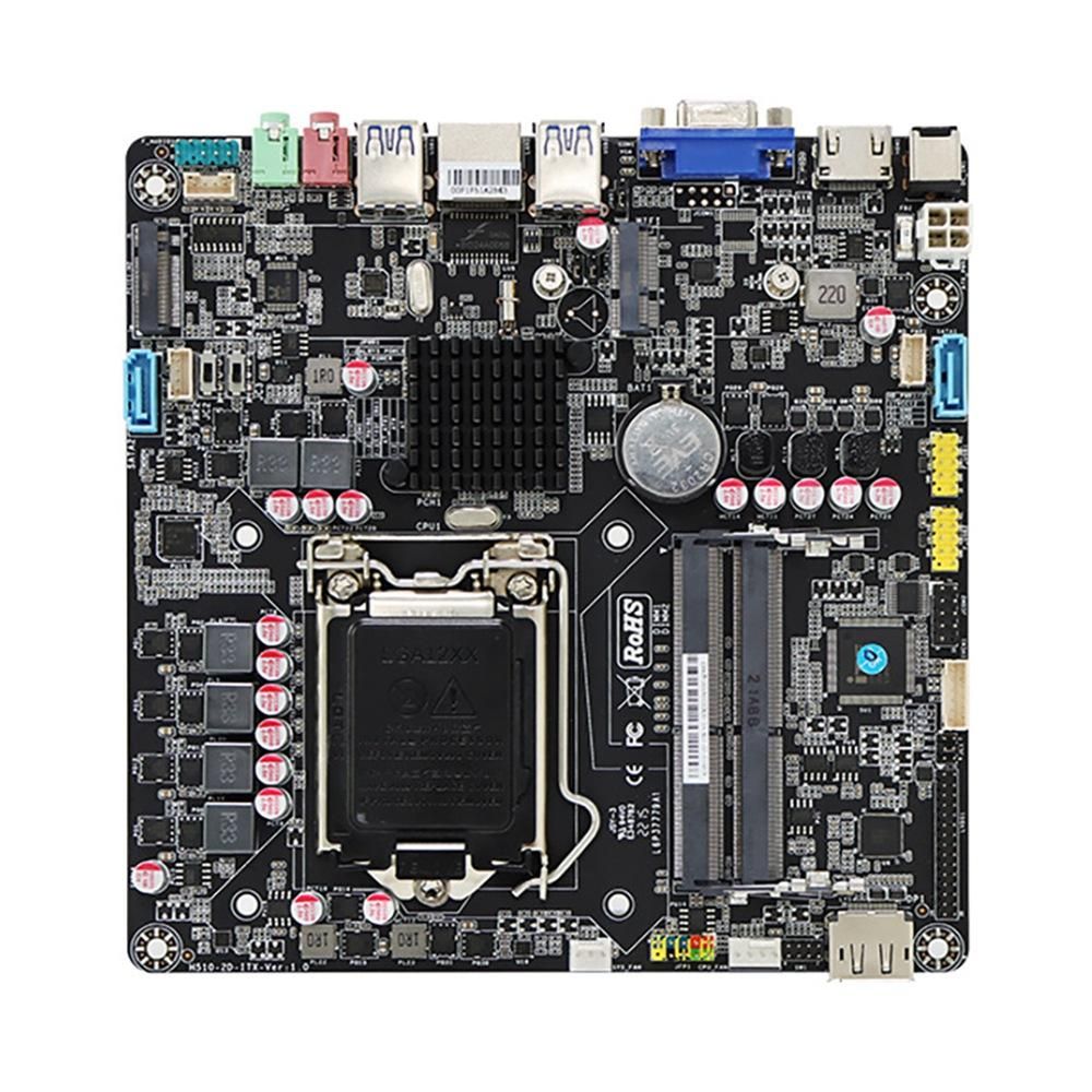 H510 ITX Industrial Control Motherboard for Intel 10/11 Core I7/I5/I3 CPU DDR4 2400MHZ 2 Channel Windows10 No GPU Slot