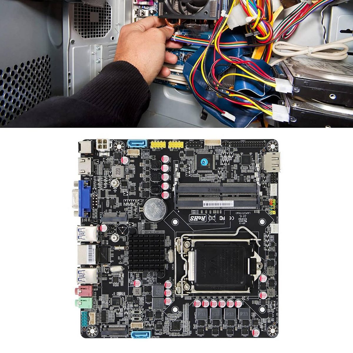 H510 ITX Industrial Control Motherboard for Intel 10/11 Core I7/I5/I3 CPU DDR4 2400MHZ 2 Channel Windows10 No GPU Slot