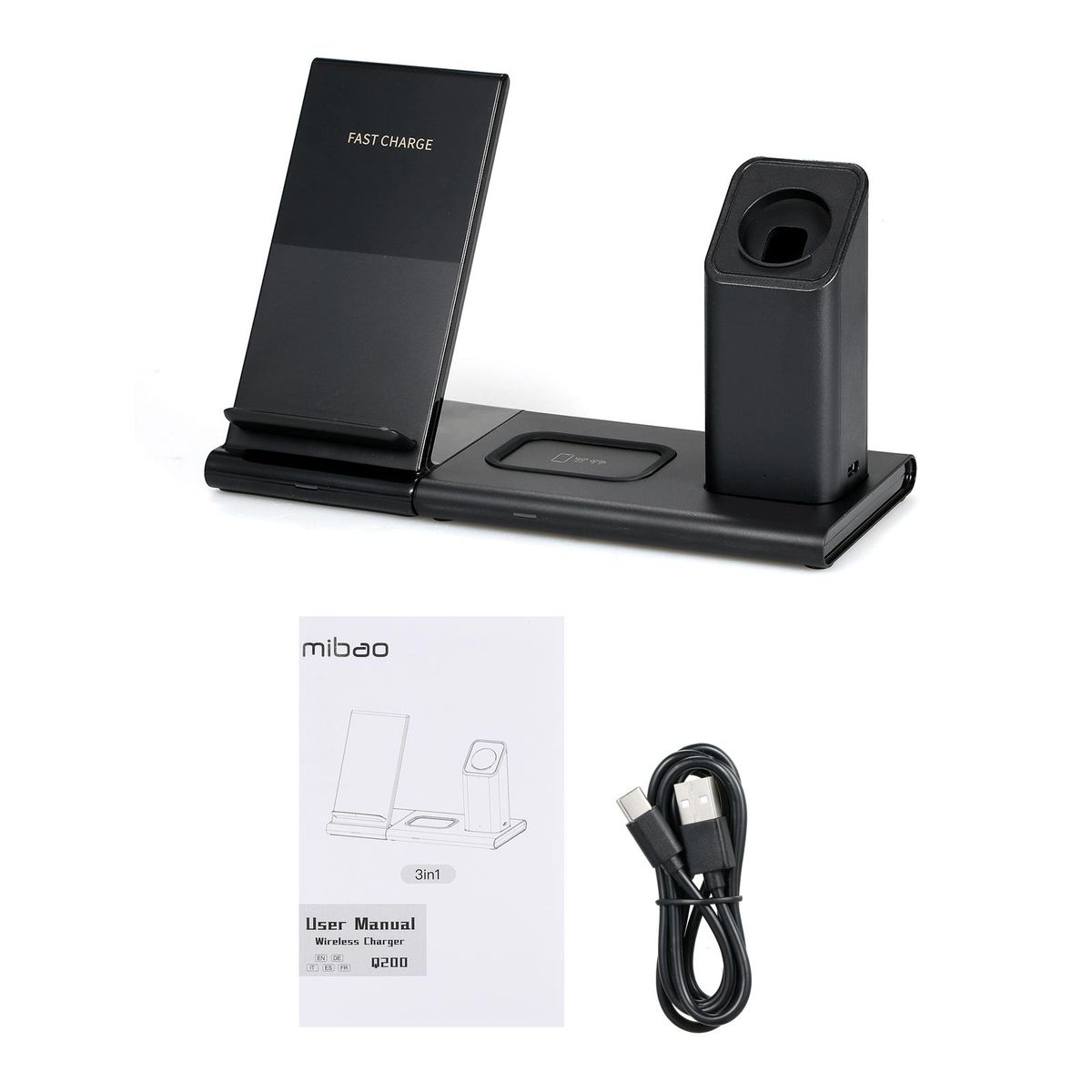 Wireless Charger, 3 in 1 15W Fast Wireless Charging Station Replacement for Apple iWatch Series 7/SE/6/5/4/3/2,AirPods 2/Pro, Compatible for iPhone 13/12/11 Series/XS MAX/XR/XS/X/8/8 Plus/Samsung