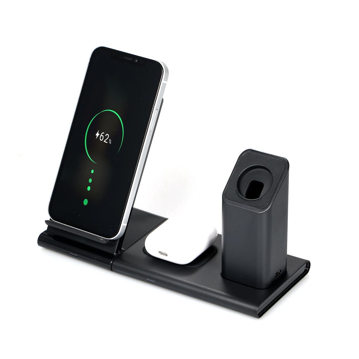 Wireless Charger, 3 in 1 15W Fast Wireless Charging Station Replacement for Apple iWatch Series 7/SE/6/5/4/3/2,AirPods 2/Pro, Compatible for iPhone 13/12/11 Series/XS MAX/XR/XS/X/8/8 Plus/Samsung