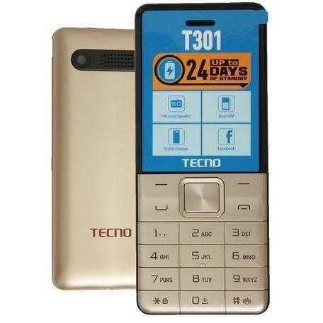 T301- Dual Sim -Torch Light - 4MB ROM +4MB RAM - 1150mAh- Fm Radio- Gold