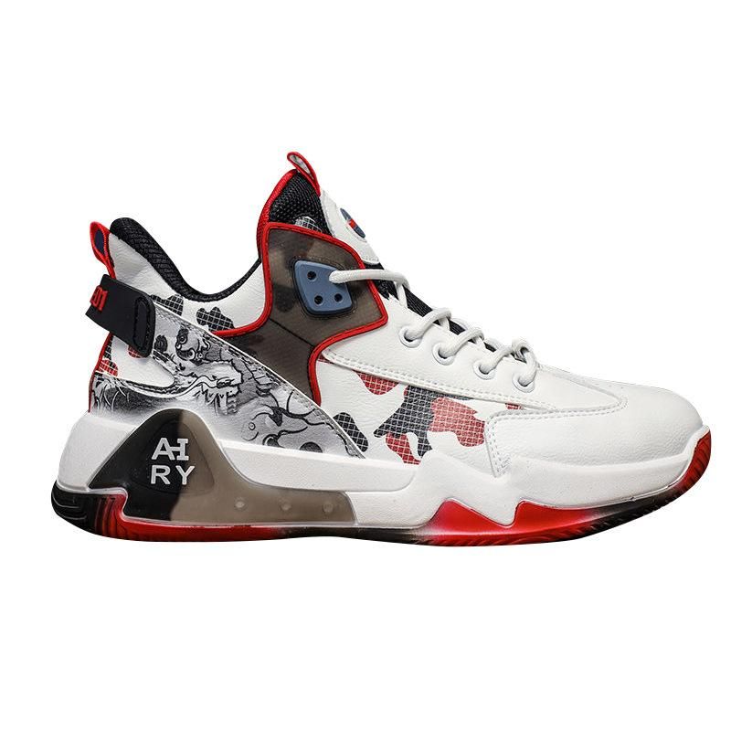 Men's Basketball Shoes Sports Shoes PU Running Shoes Red