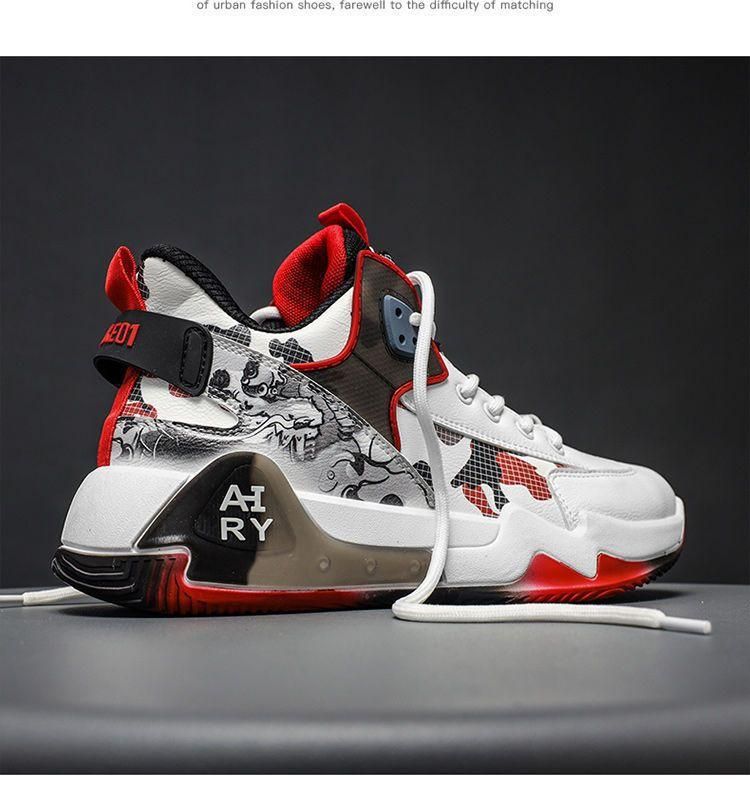 Men's Basketball Shoes Sports Shoes PU Running Shoes Red
