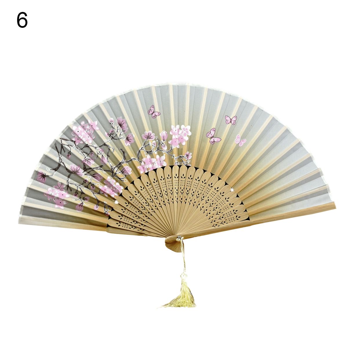 Decorative Wood Folding Hand Fan No Burr Chinese Style-