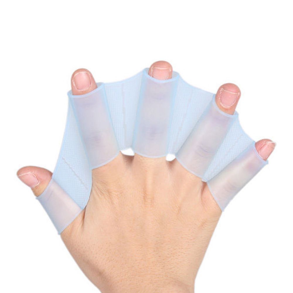 1 Pair Frog Silicone Hand Swimming Training Flippers Swim
