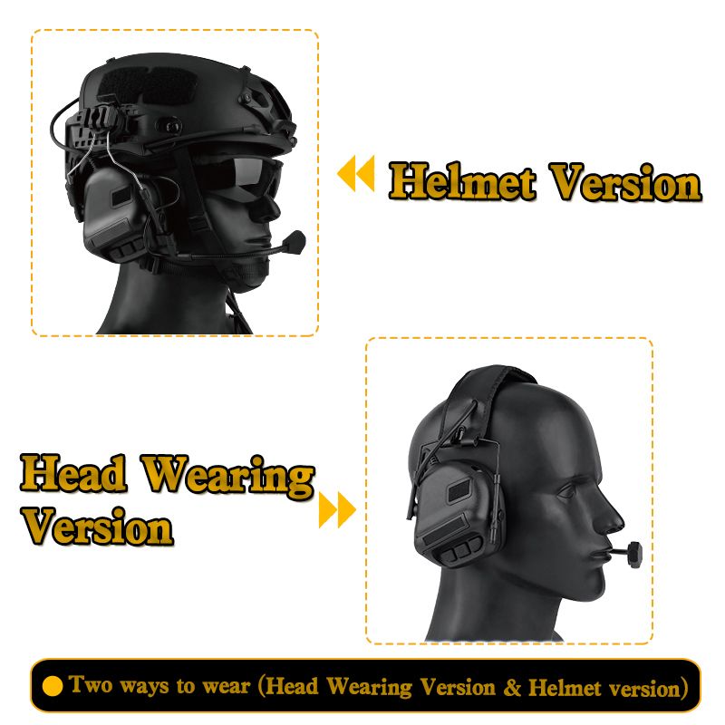 Tactical Helmet Wearing Version Ear PTT Headset Hunting