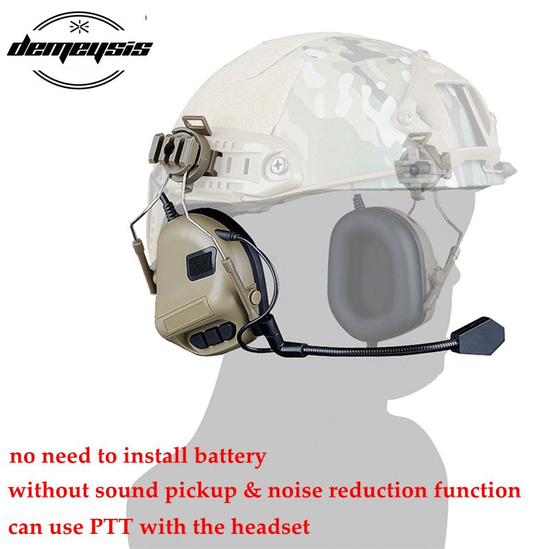 Tactical Helmet Wearing Version Ear PTT Headset Hunting