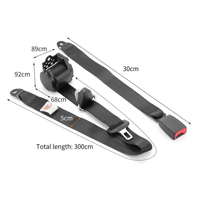 Seat Belt Protective Adjustable Polyester Quick-Black