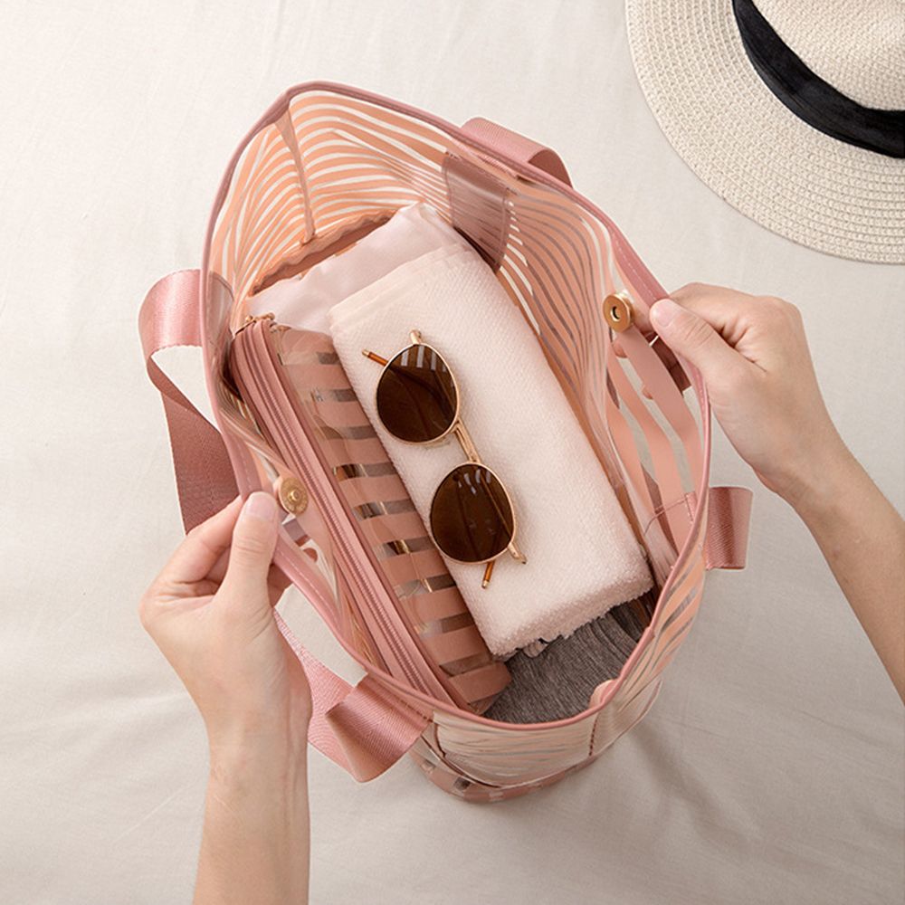 Pvc Transparent Swimming Bag Gym Clear Tote Handbags Beach