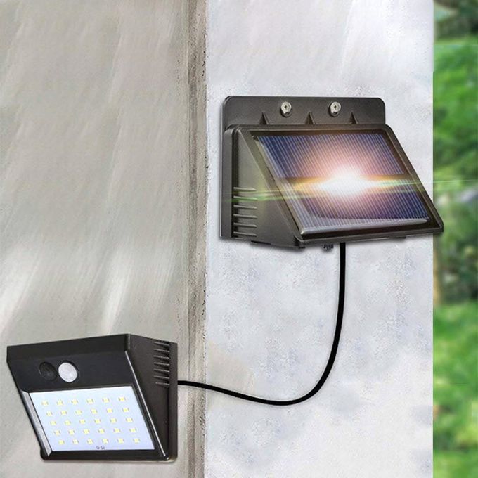 30 LED Solar Light Human Body Induction Wall Motion Sensor Street Lamp Black