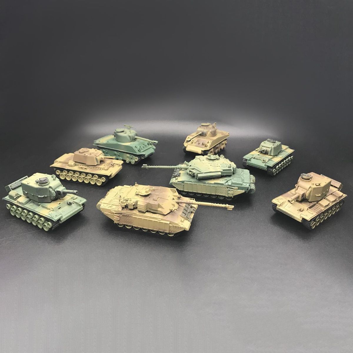 8 Pieces 1/72 Tank Model DIY Assemble Tank Toy For Girls