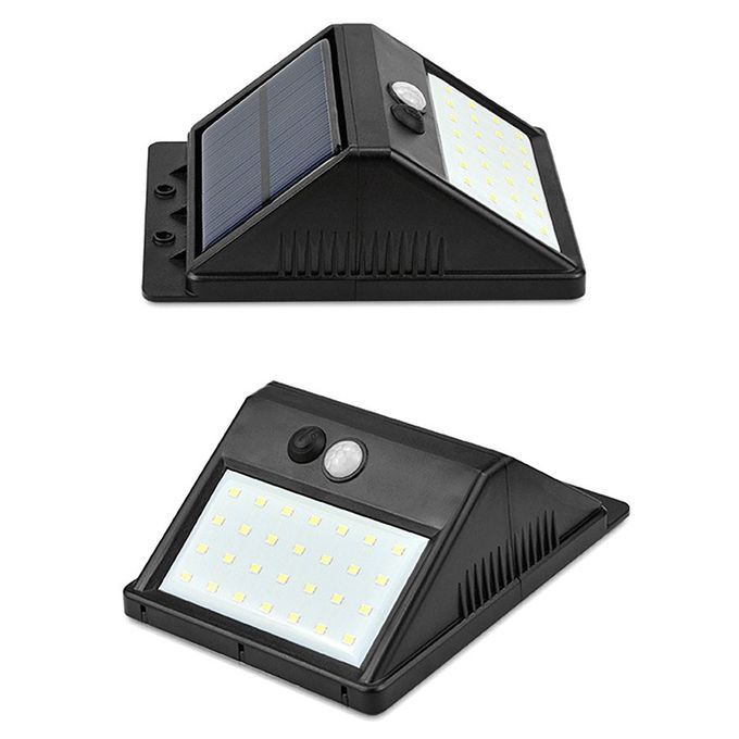 30   Solar Light Human Body Induction Wall Light Motion Sensor Street  -black