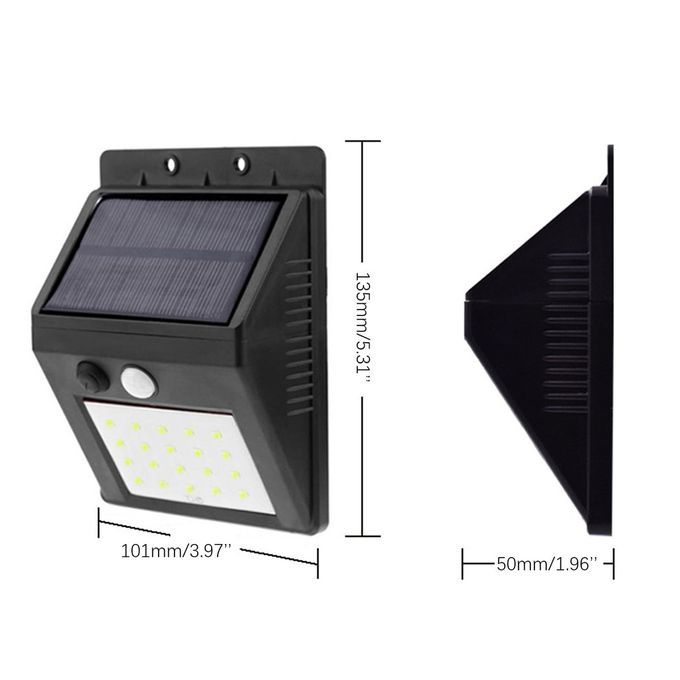 30   Solar Light Human Body Induction Wall Light Motion Sensor Street  -black
