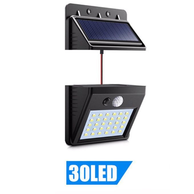 30   Solar Light Human Body Induction Wall Light Motion Sensor Street  -black
