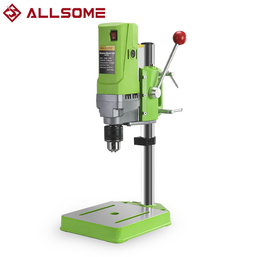 ALLSOME 710W Electric Bench Stand Drill Press Chuck 1-13mm Drilling Machine Metal Making For DIY Woodworking